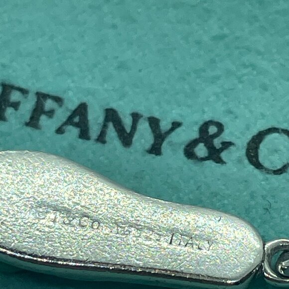 Tiffany & Co. Blue Enamel Flip Flop Charm Sterling Silver with Pouch - Picture 7 of 9